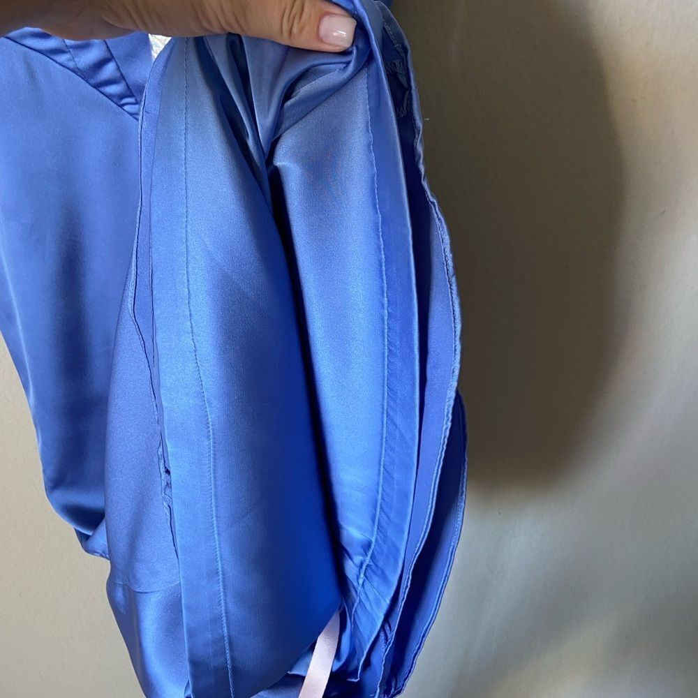 NWT House Of Cb Olivette Periwinkle Satin Maxi Blue Dress Corset Size XS - Picture 13 of 16